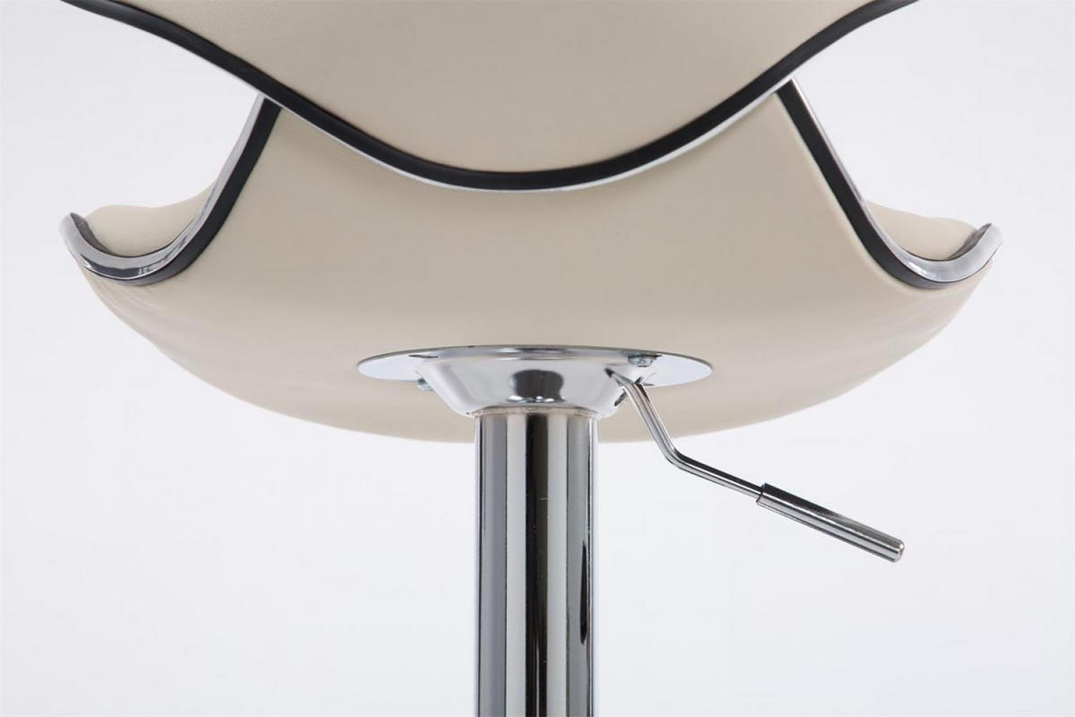 BARHOCKER Lederlook creme - Chromfarben/Creme, Textil/Metall (46/88/49cm) - CLP