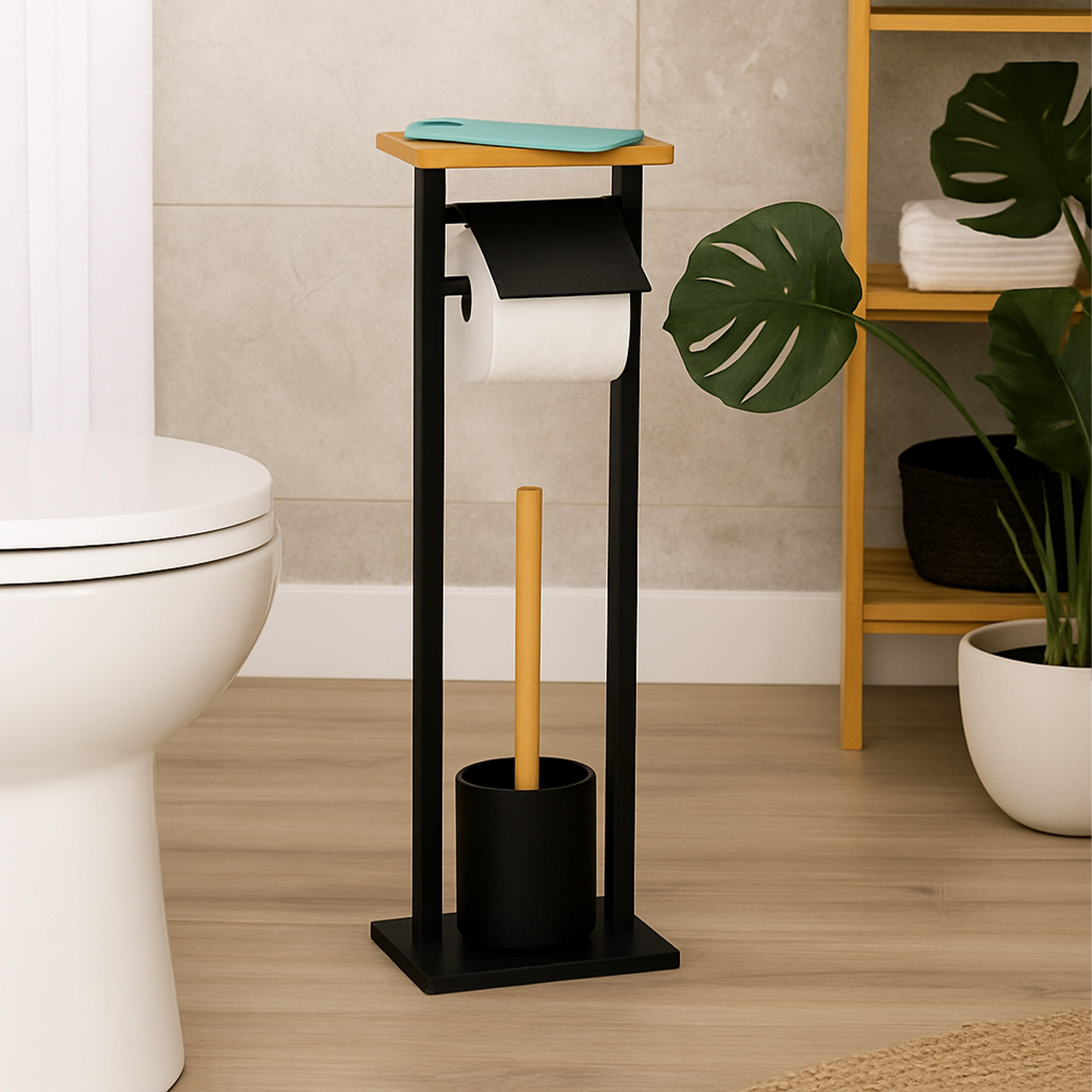 WC-GARNITUR - Multicolor, Holz/Kunststoff (20/73.5/20cm) - Relaxdays