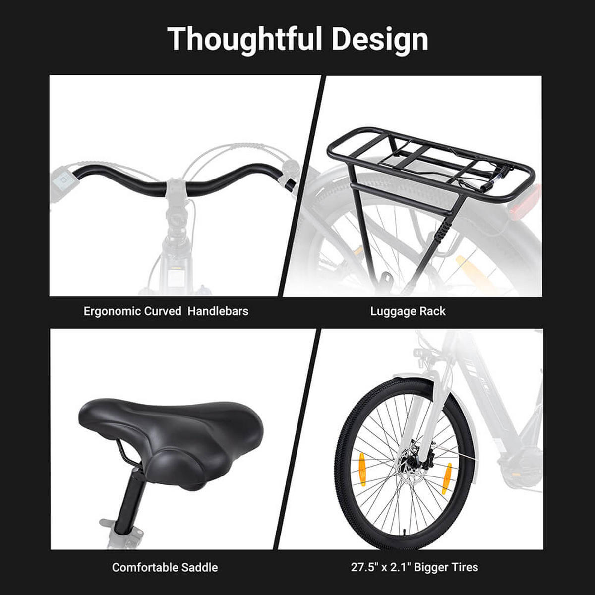 E-BIKE Touroll Urbano 3 – Leistungsstarker Mittelmotor für mühelose Fahrten - Grau, Metall (78cm) - Touroll