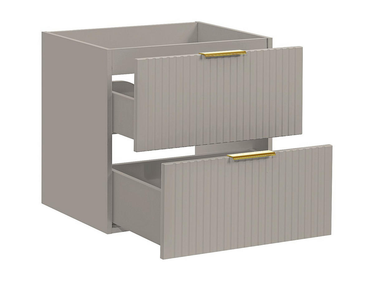 WASCHBECKENUNTERSCHRANK - 60cm x 46cm - MDF - beige - ZEVARA - Beige, Holz (60/57/46cm) - Vente-Unique