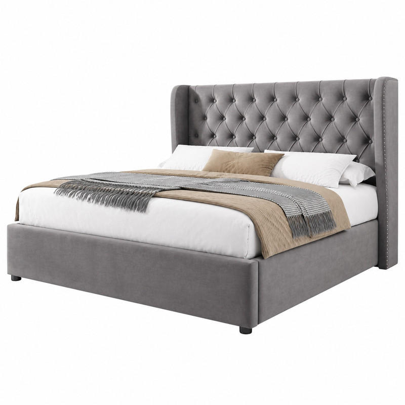Beauniv Bett Grau 140x190 cm