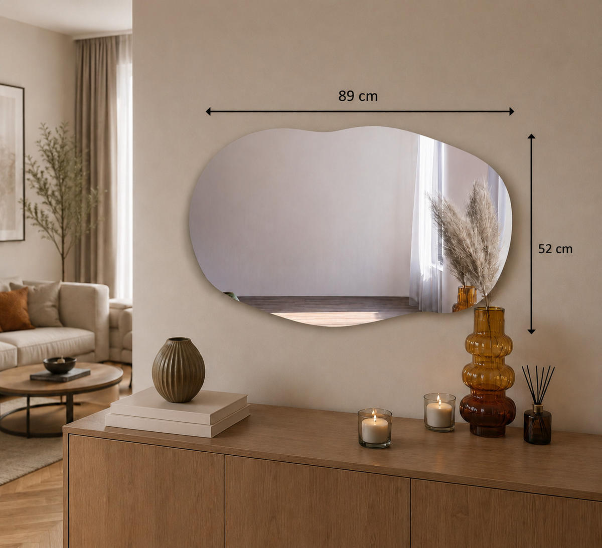 SPIEGEL Tranquila 52x89cm - Silberfarben, Holzwerkstoff (52/89/3.5cm) - moebel17