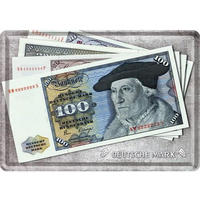 MINIBLECHSCHILD 10/14 cm Deutsche Mark - Multicolor, Metall (14/10/0.1cm) - Nostalgic-Art