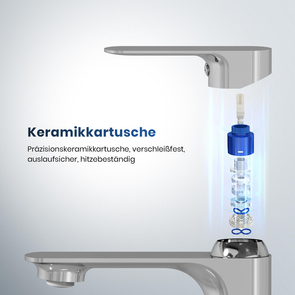WASCHTISCHARMATUR aus 4MS-Messing Verchromt 15,2 cm - Chromfarben, Metall (15.2/4.5/16.6cm) - EMKE