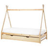 KINDERBETT 90x200 cm Heller Holzfarbton Talmontiers - Hellbraun, Holz (90/200cm) - Beliani