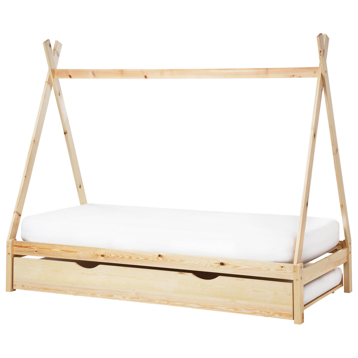 KINDERBETT 90x200 cm Heller Holzfarbton Talmontiers - Hellbraun, Holz (90/200cm) - Beliani