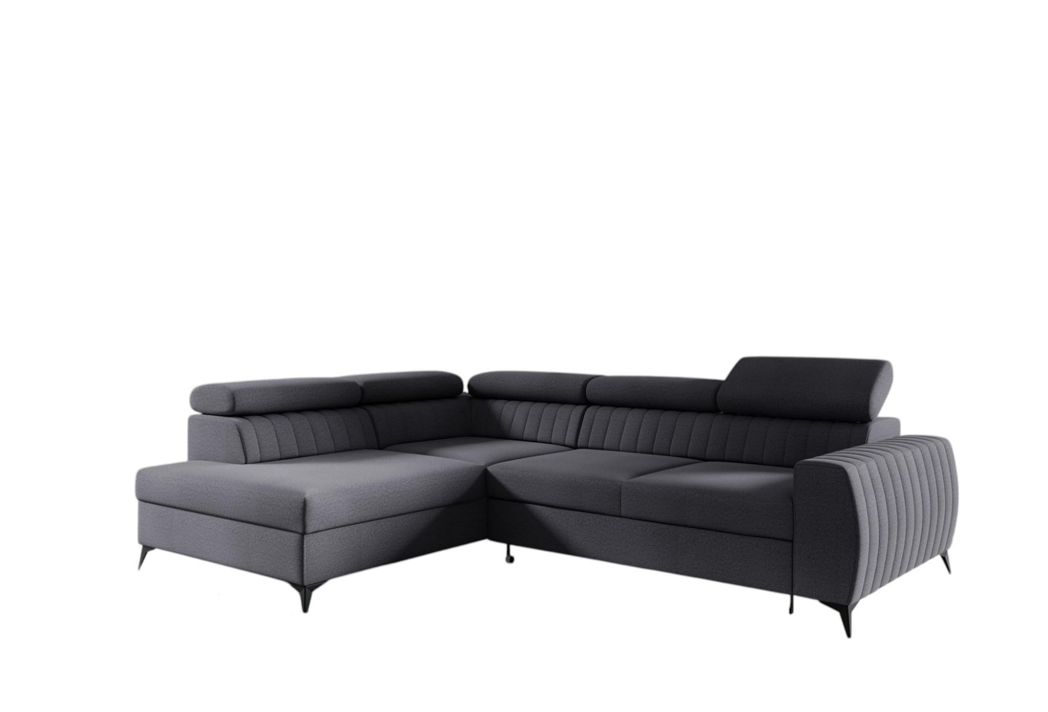 ECKSOFA Toronto - Dunkelgrau, Holzwerkstoff/Textil (270/200cm) - Fun Möbel