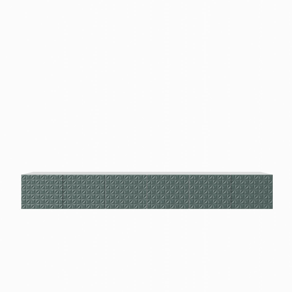 TV-SCHRANK Cali 300 cm, sechstürig, weiß, grün - Weiß/Olivgrün, Kunststoff (300/41/40cm) - Margaret Hadas24