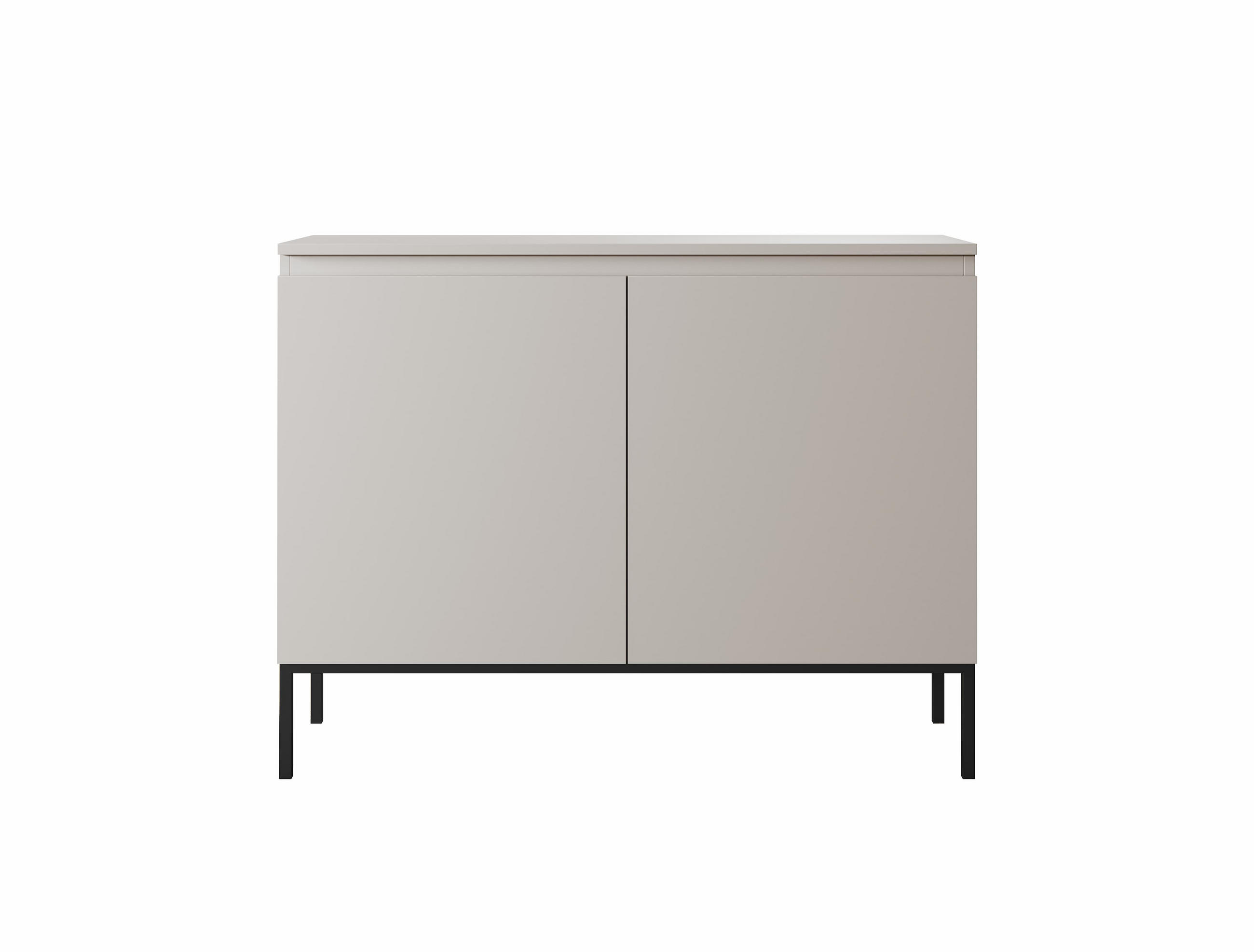SIDEBOARD Bemmi Beige mit schwarzen Beinen 2-türig 100 cm - Beige/Schwarz, Holzwerkstoff/Metall (100/75.5/35cm) - Selsey