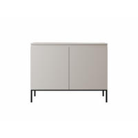 SIDEBOARD Bemmi Beige mit schwarzen Beinen 2-türig 100 cm - Beige/Schwarz, Holzwerkstoff/Metall (100/75.5/35cm) - Selsey