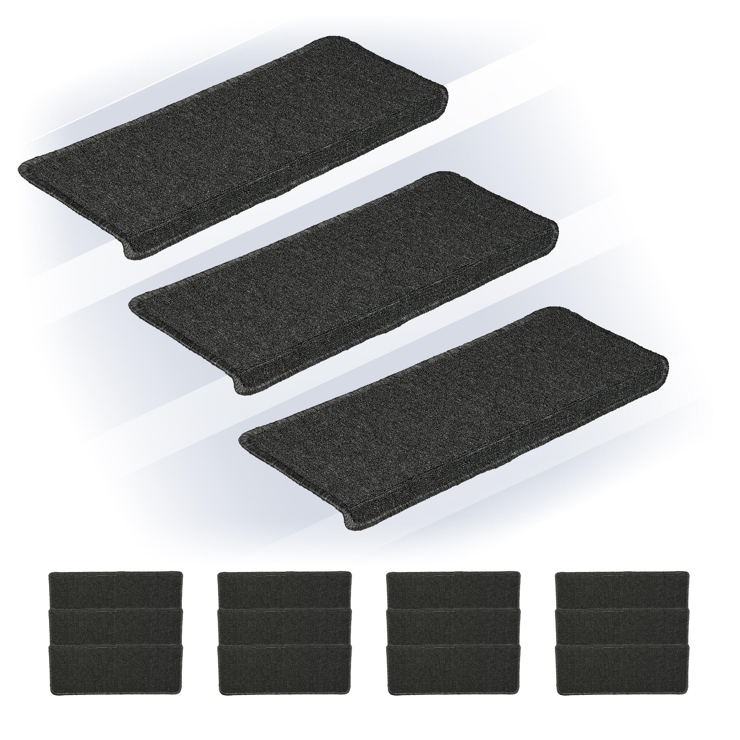 TRAPPMATTA Mörkgrå 15-pack självhäftande 65x24 cm Antracit 4/65/24 cm