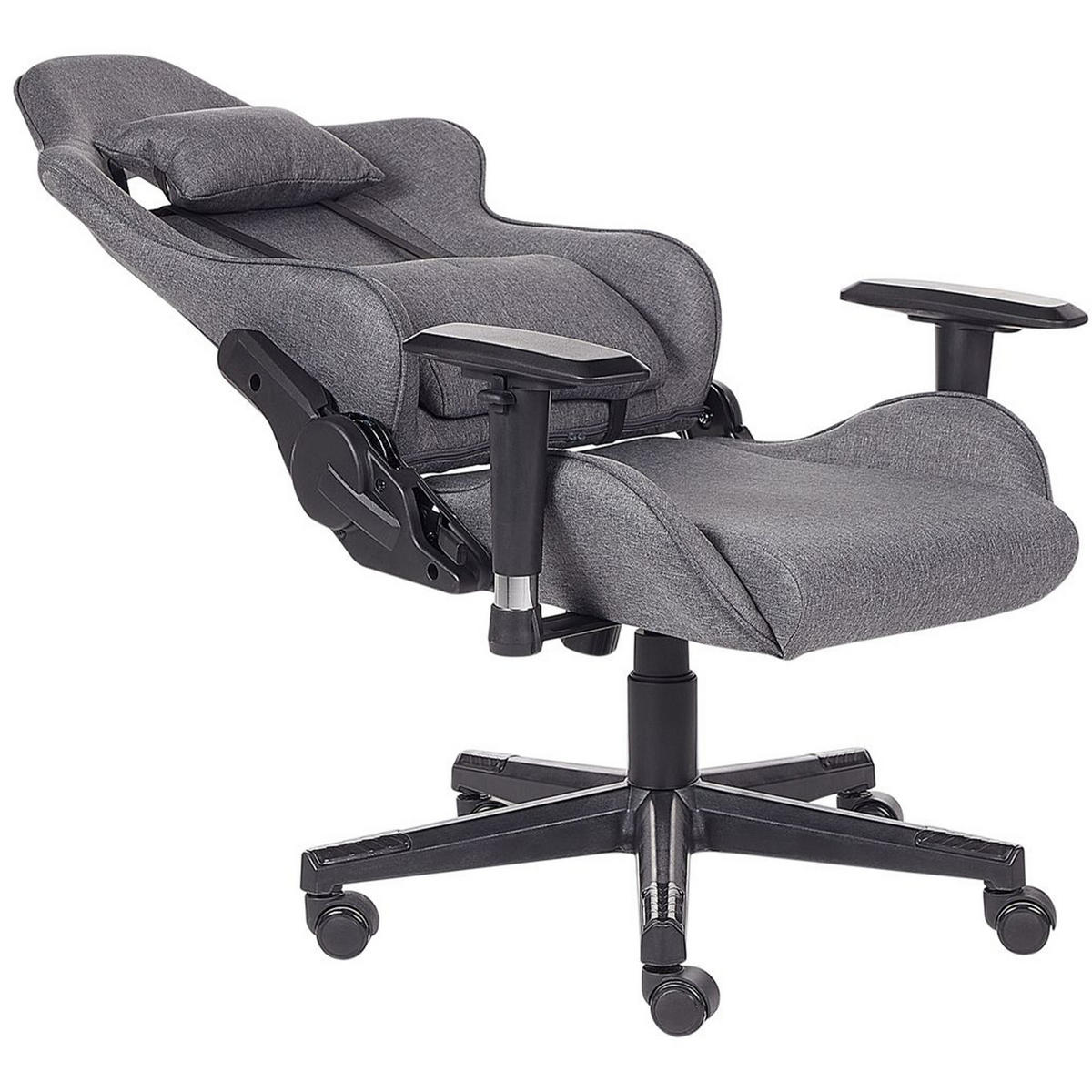 BÜROSTUHL Polyester Grau Warrior - Grau, Textil/Metall (62/122/62cm) - Beliani