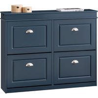 SCHUHKIPPER mit 4 Klappen, mit 8 Ablagen,105x82x24cm Blau - Blau, Holzwerkstoff (82/105/24cm) - Kaket