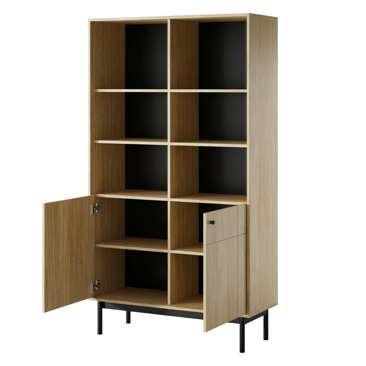 BÜCHERREGAL DIEPPE REG1-2D Fräste Fronten, Eiche - Eichefarben, Holz/Holzwerkstoff (104/184/39cm) - Komodee