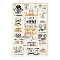 GESCHIRRTUCH Les desserts français ekrü 48 x 72 cm - Weiß, Textil (48/72cm) - Winkler