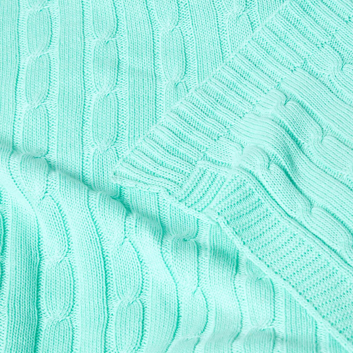 STRICKDECKE 150/200 cm, Baumwolle mit Rautenmuster - Grün, Textil (150/200cm) - Homescapes