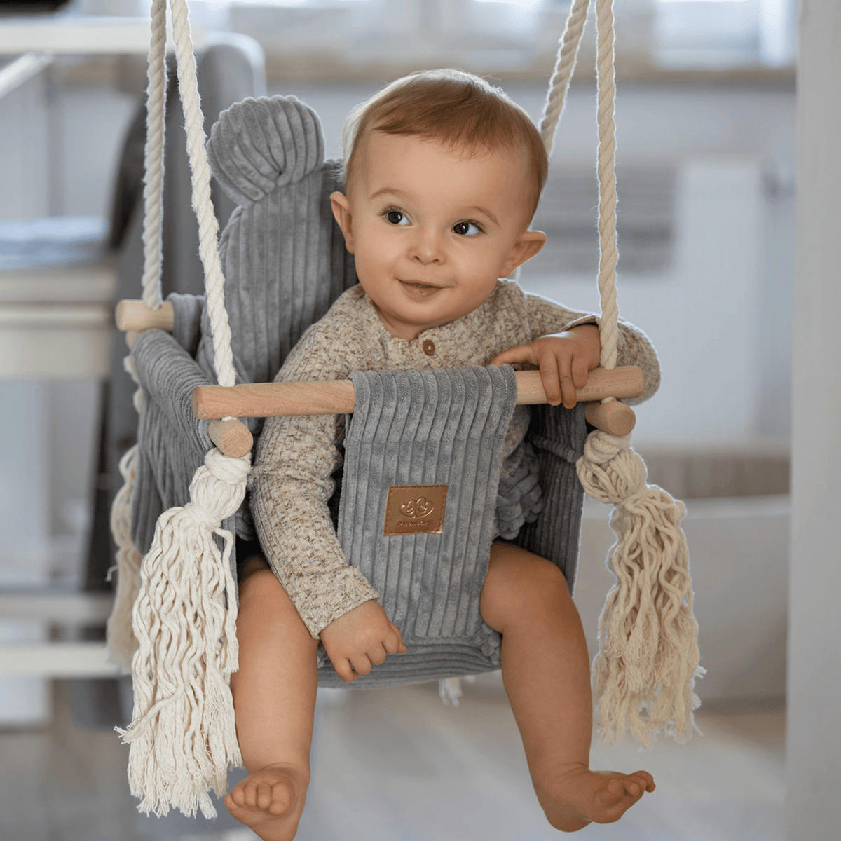SCHAUKEL FüR KINDER FüR ZU HAUSE, Aesthetic, Vanille - Beige, Textil (35/170/170cm) - MeowBaby