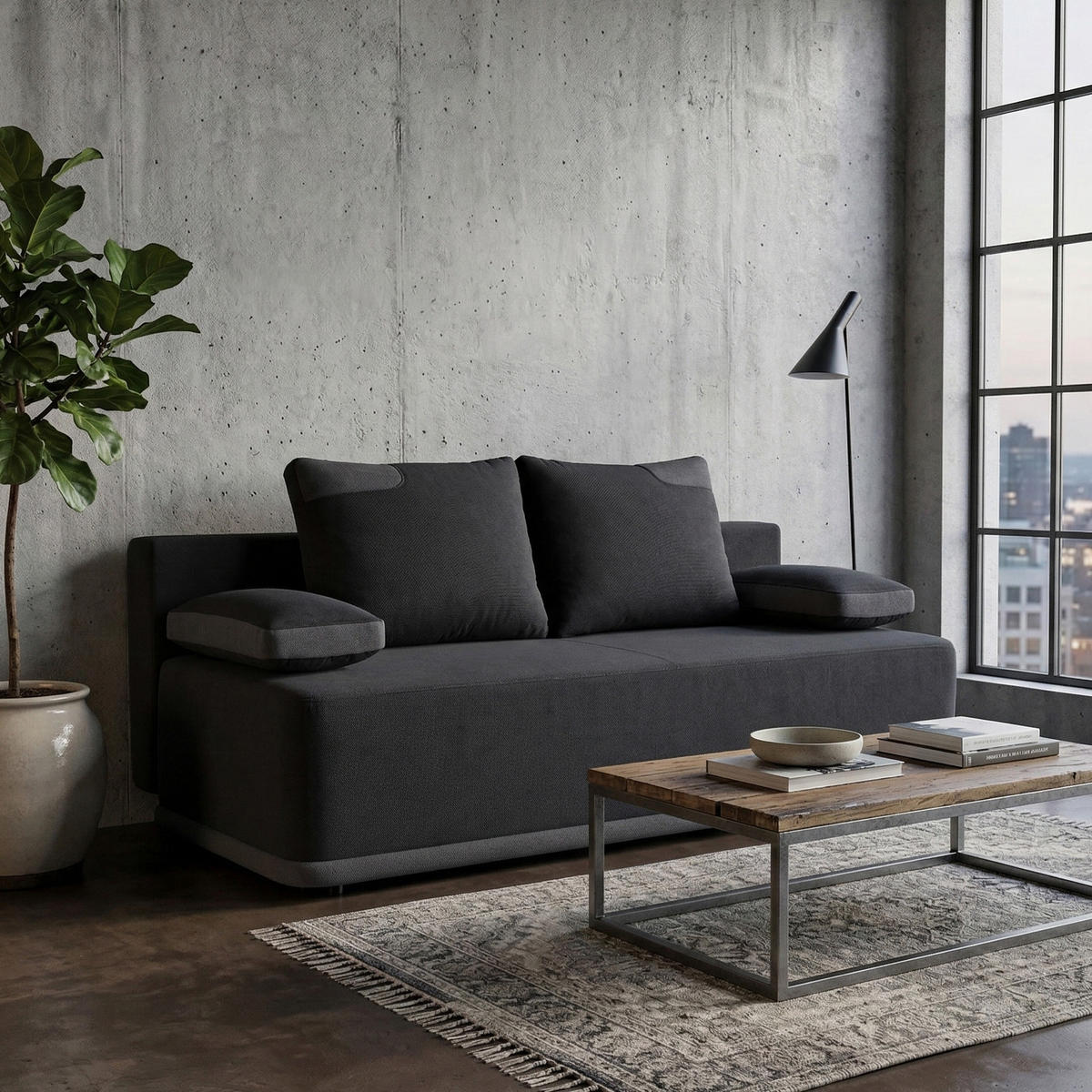 ROZKLÁDACÍ pohovka Bento 3místná s funkcí spaní, šedá - šedá, textil (200/93/98cm) - Beautysofa