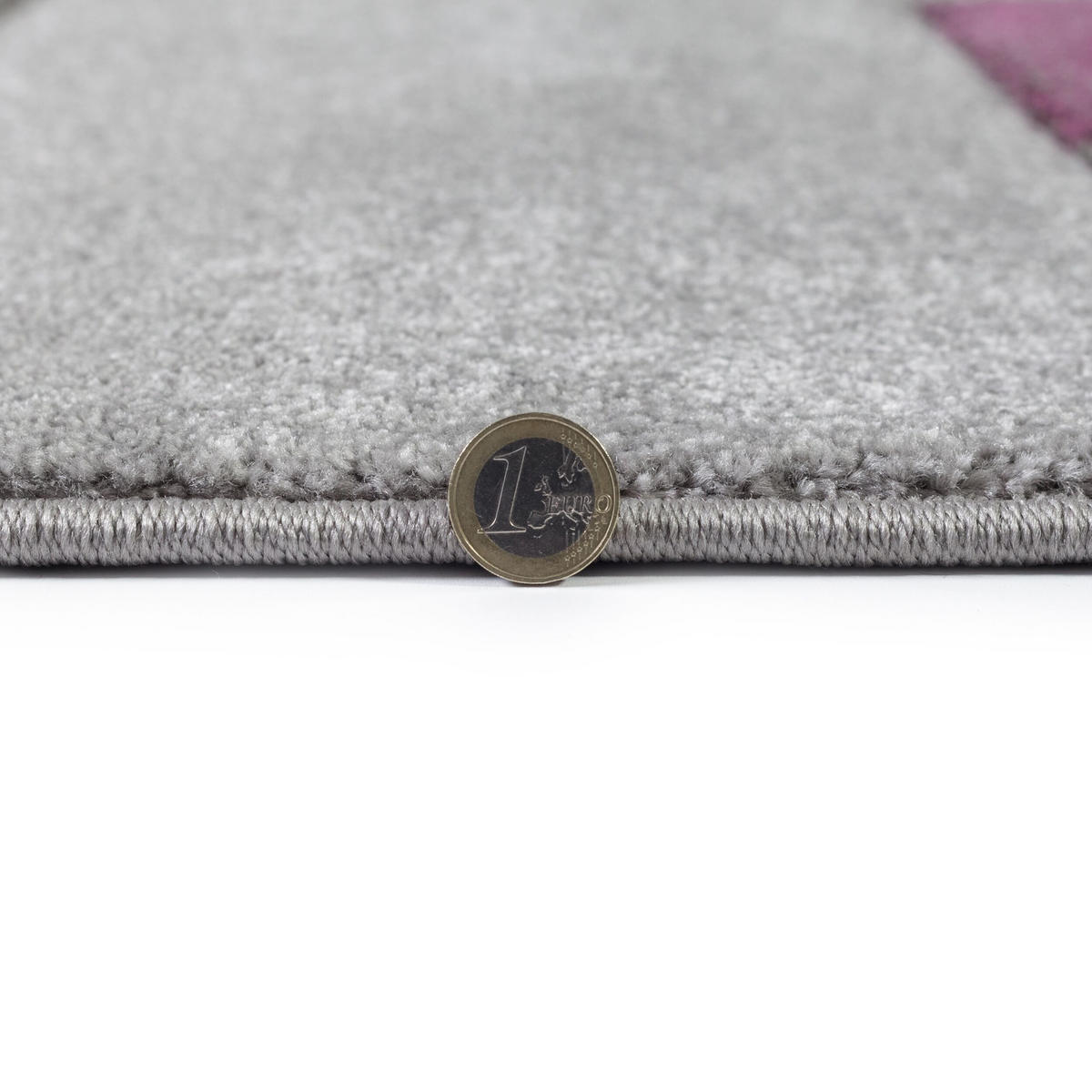 TEPPICH geometrisch 3D-Effekt handgearbeitet NIDD CLARA, Lila-Grau 160x230 cm - Lila, Textil (160/230cm) - KADIMA DESIGN