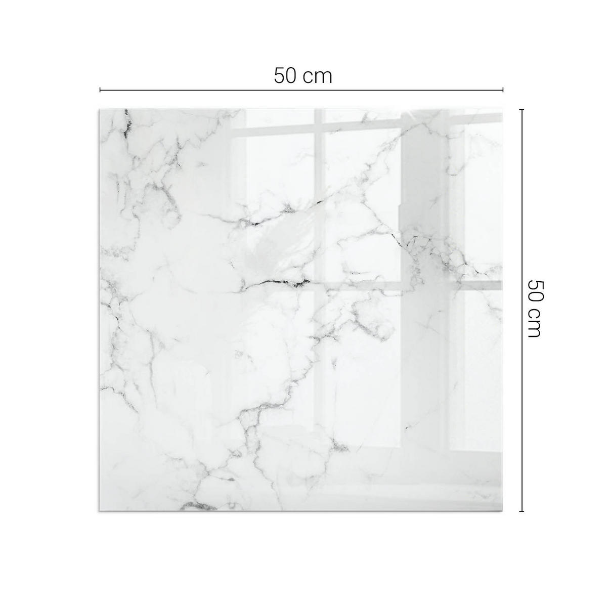 GLASPLATTE für Kamin 50x50 cm - Weiß, Glas (50/50/0.4cm) - TULUP