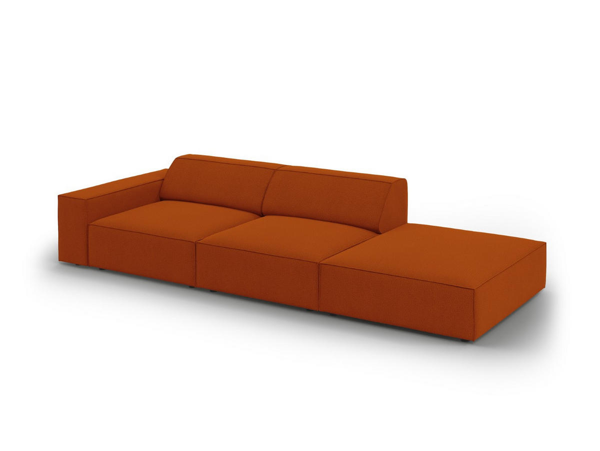 SOFA Jodie aus strukturiertem Stoff terrakotta 3 Sitzplätze - Terracotta, Textil (102/70/262cm) - Micadoni