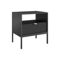 NACHTTISCH mit 1 Schublade & 1 Ablage - Schwarz - LIOUBA - Schwarz, Holz (54/56/39cm) - Pascal Morabito