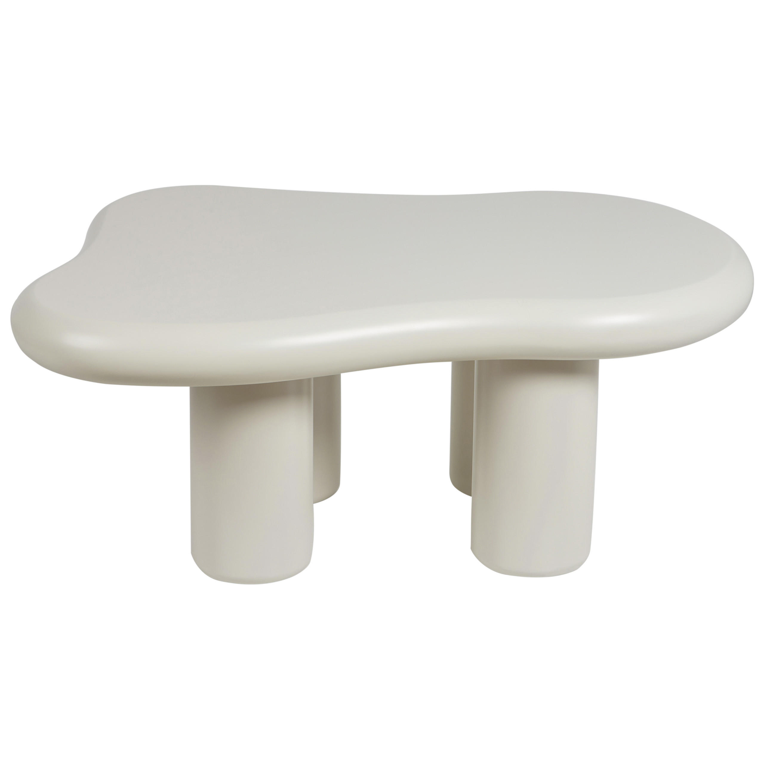 COUCHTISCH weiß asymmetrisch 92/67 cm Ondle - Weiß, Holzwerkstoff (67/92/40cm) - Beliani