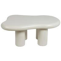 COUCHTISCH weiß asymmetrisch 92/67 cm Ondle - Weiß, Holzwerkstoff (67/92/40cm) - Beliani