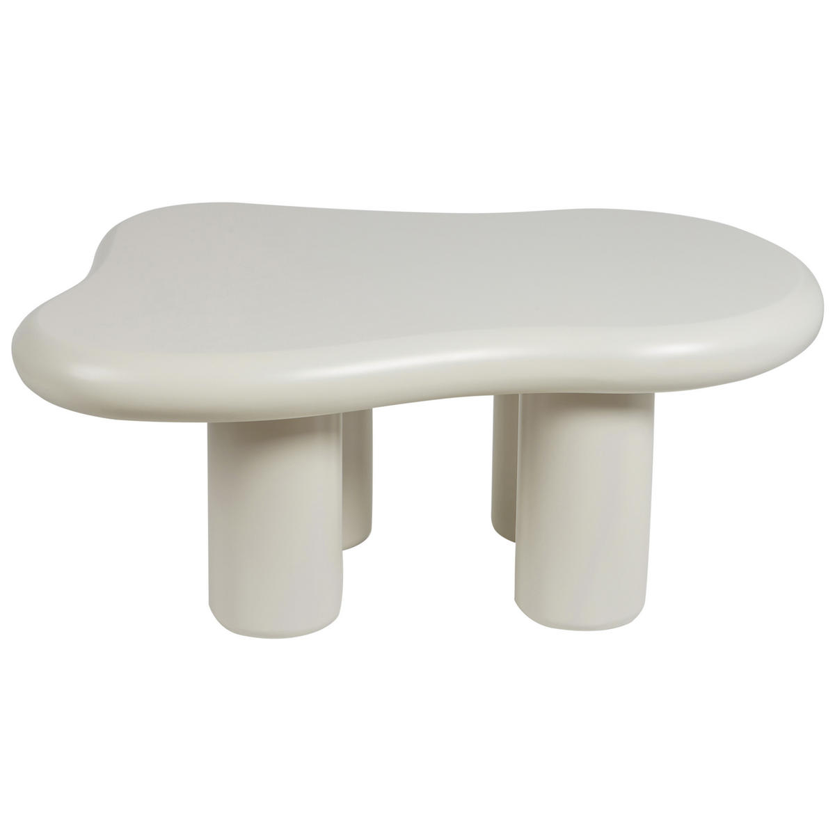 COUCHTISCH weiß asymmetrisch 92/67 cm Ondle - Weiß, Holzwerkstoff (67/92/40cm) - Beliani