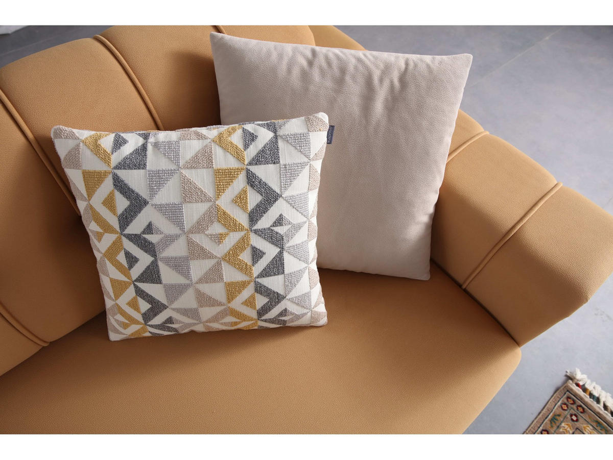 SOFA Majesty 3-Sitzer Mikrofaser Webstoff Karamell - Braun, Kunststoff/Textil (230/86/93cm)