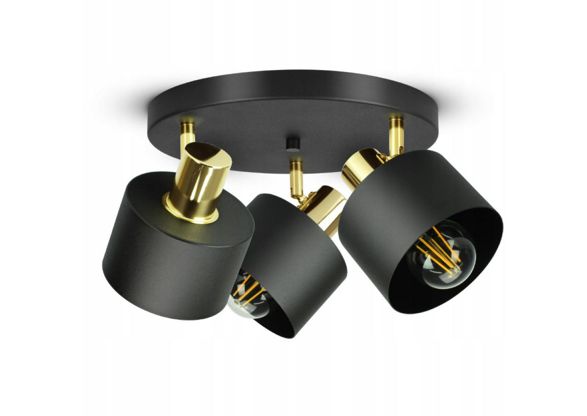 DECKENLEUCHTE BLACKSPOT - Goldfarben/Schwarz, Metall (30/30/20cm) - kiki design