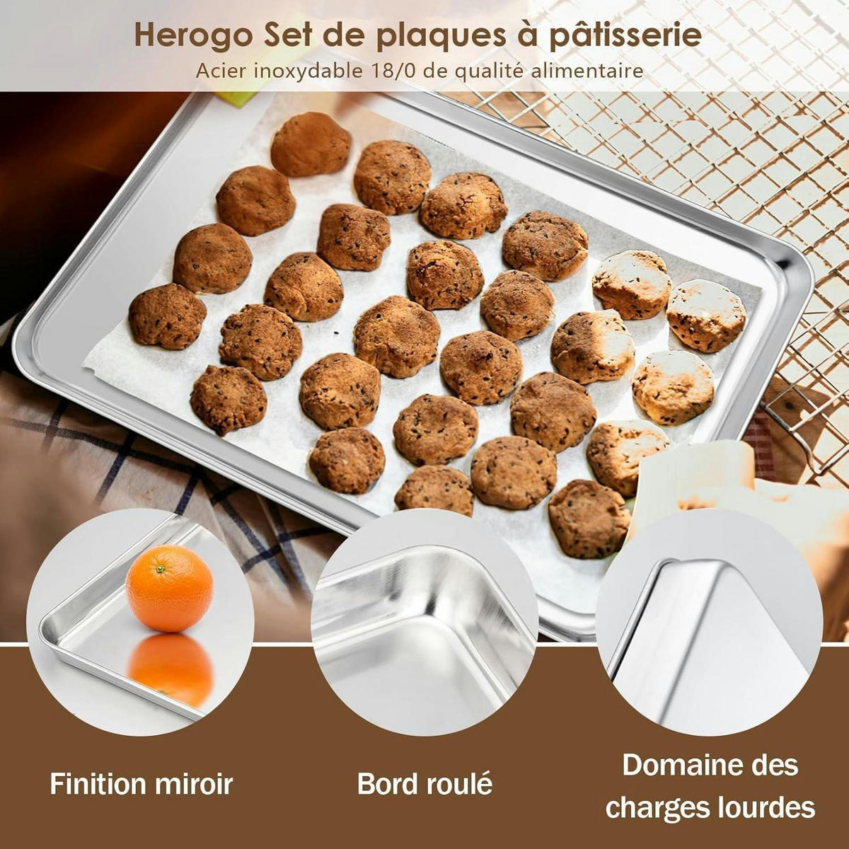 BACKBLECH 2er Set Edelstahl 40,5x30,5x2,5 cm - Silberfarben, Metall (30/2.5/40cm)