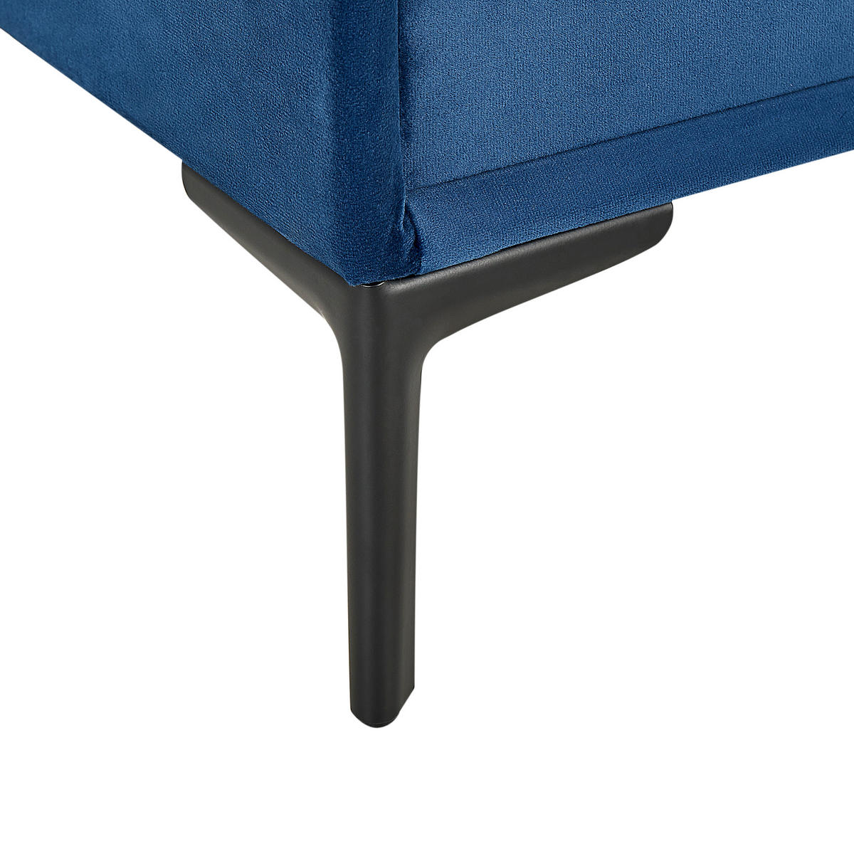 NACHTTISCH Samtstoff blau 2 Schubladen Sezanne - Blau/Schwarz, Textil (44/45/38cm) - Beliani