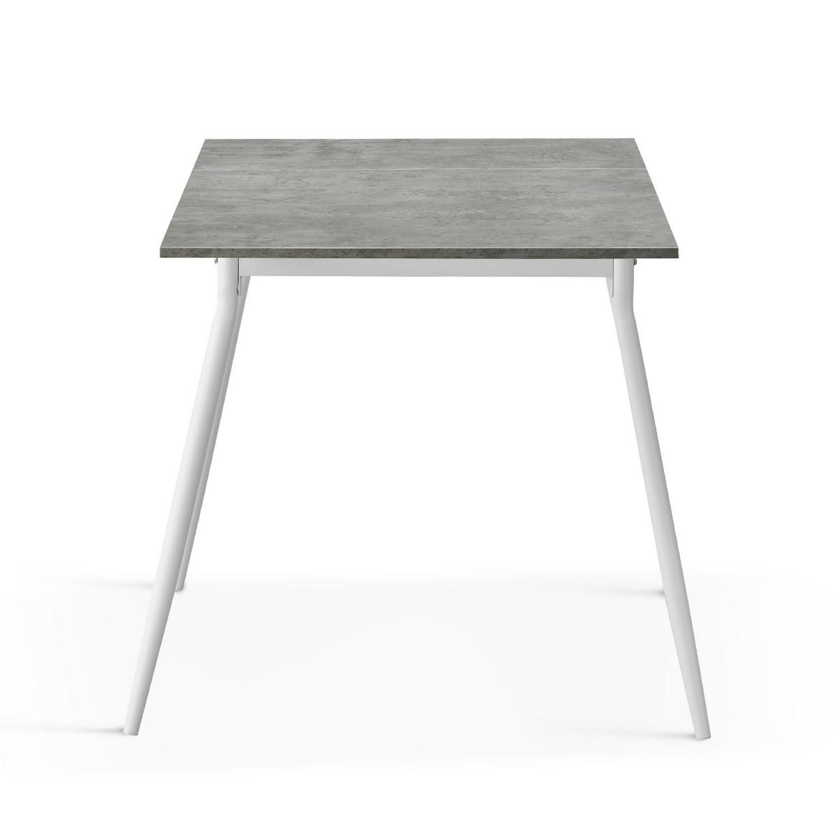 ESSTISCH JONTE 80-120/80/76 cm - Weiß/Grau, Holzwerkstoff/Metall (80/80/76cm) - B&D Home