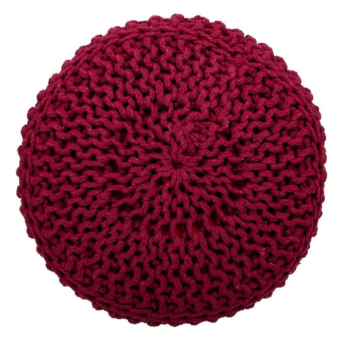 HOCKER aus Holz und Baumwolle, rot, 32x44cm - Rot, Holz (32/44/32cm) - Wanderlust