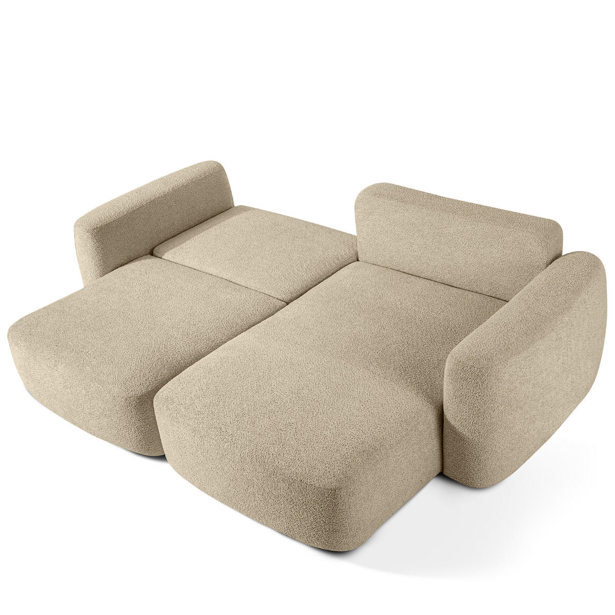 SITZGARNITUR ELOSA - Beige, Holz/Textil (245/85/165cm) - KONSIMO®