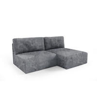 ECKSOFA Angela 3 Sitzplätze Dunkelgrau - Grau, Holz (210/149cm) - Petits-meubles