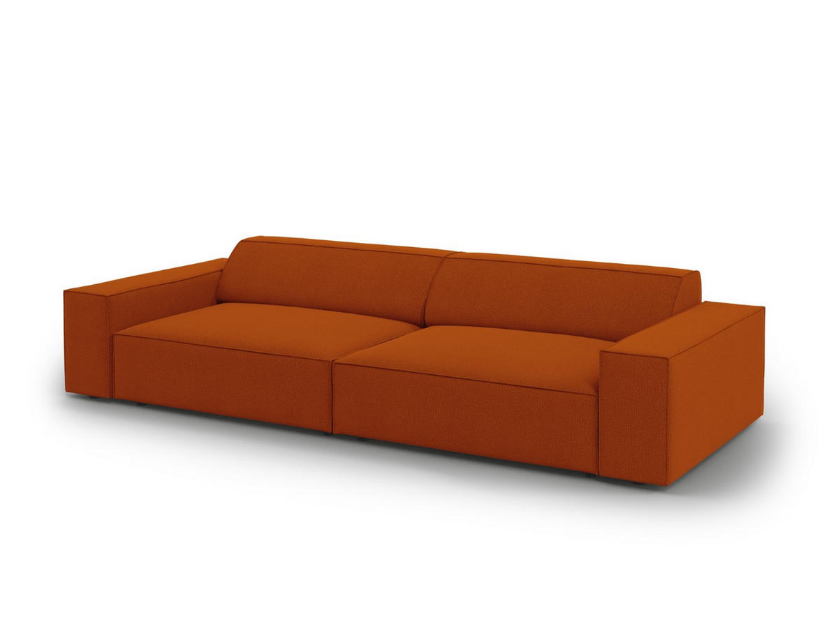 SOFA Jodie aus strukturiertem Stoff terrakotta 3 Sitzplätze - Terra cotta, Textil (102/70/204cm) - Micadoni