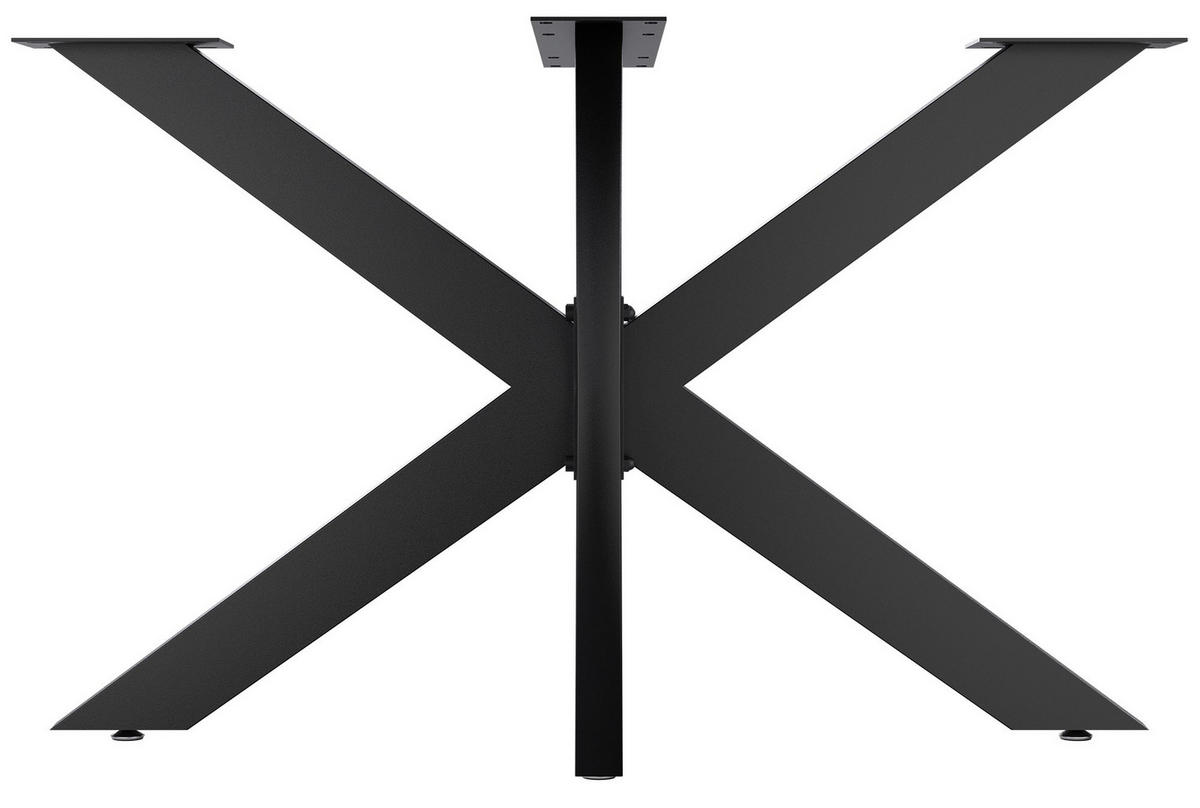 TISCHBEIN eckig 120/68/71 cm Metall schwarz - Schwarz, Metall (120/71/68cm) - CLP