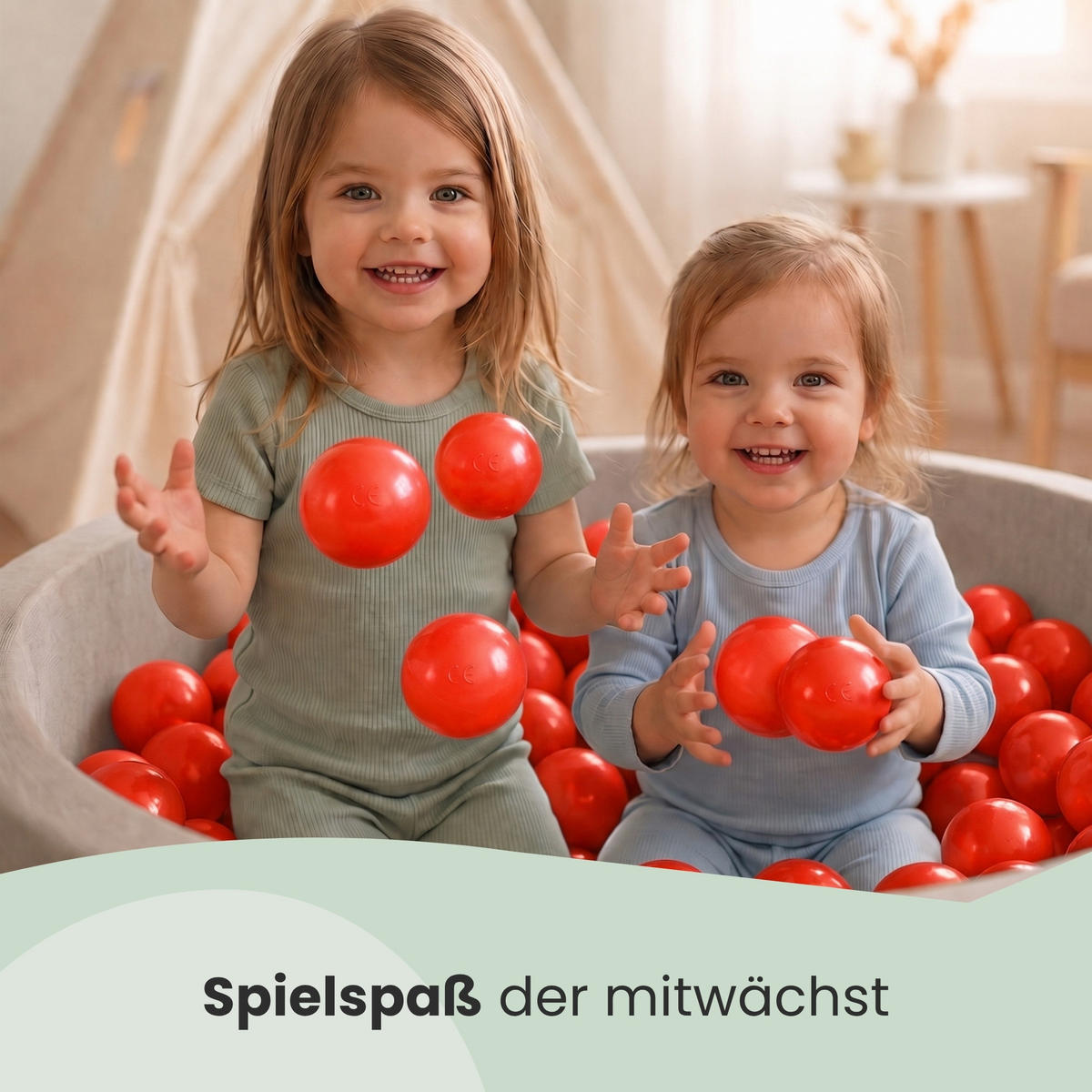 BÄLLEBAD-BÄLLE 50 Stück, Rot, 5.5 cm - Rot, Kunststoff (5.5/5.5/5.5cm) - Littletom