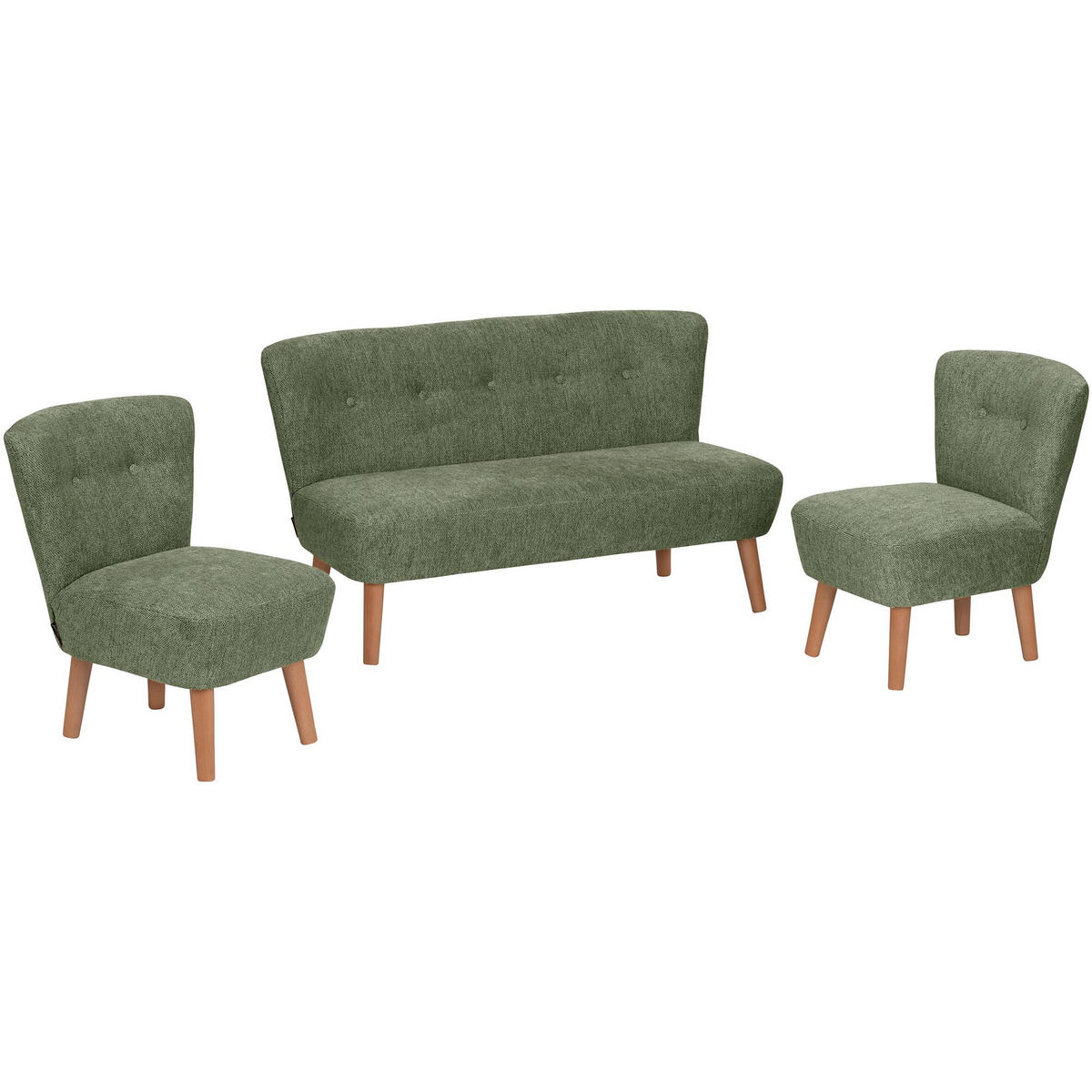 KINDERSOFA 2-Sitzer Katya Flachgewebe grün - Grün, Kunststoff (91/54/50cm) - 58aufmkessel