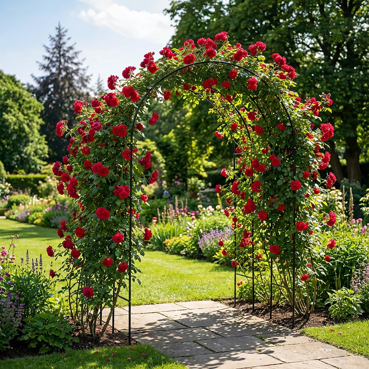 ROSENBOGEN Schwarz Eisen für Kletterpflanzen 240 cm - Schwarz, Metall (140/240/110cm) - Relaxdays