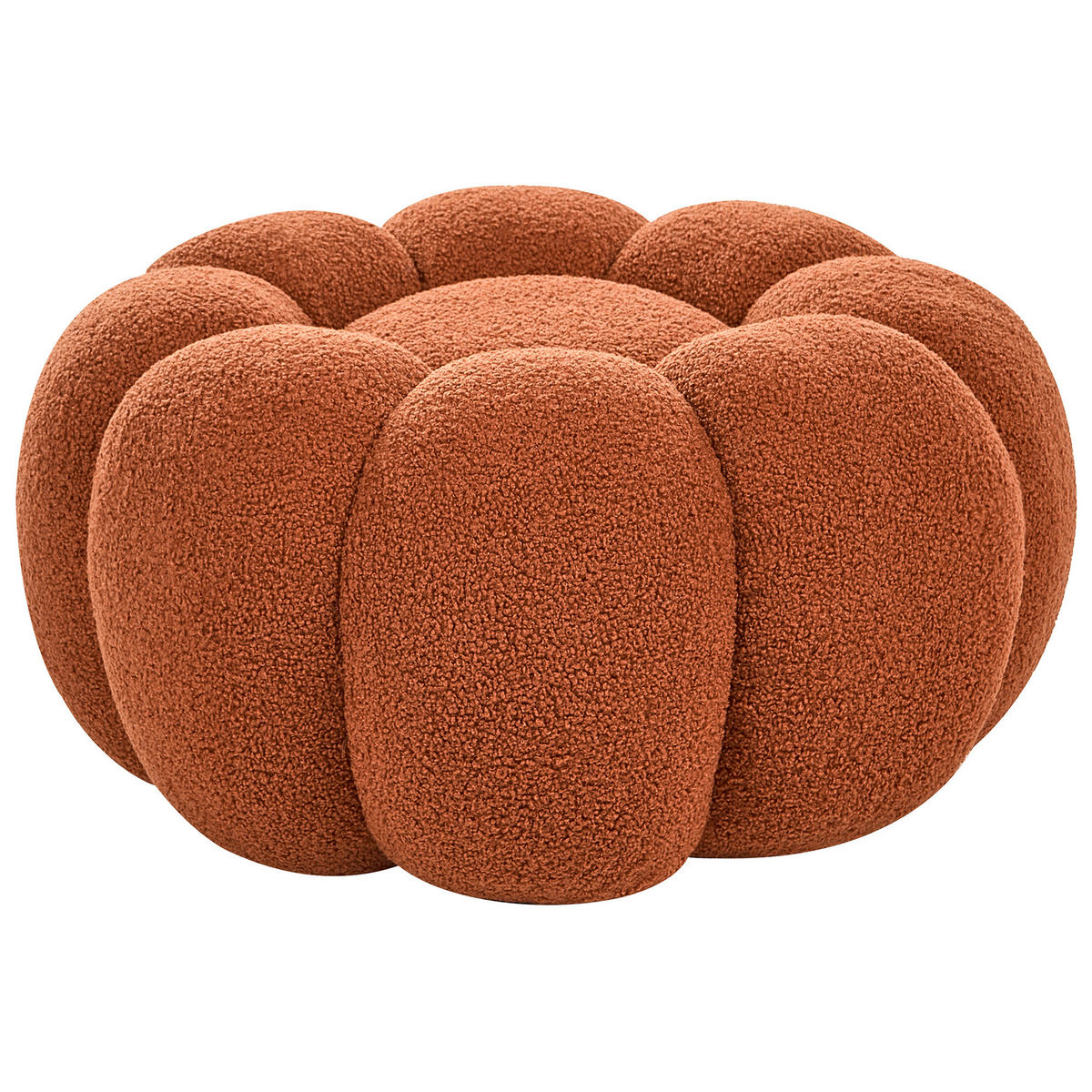 POUF bouclé maro Beaufort - maro deschis, material textil (60/27/60cm) - Beliani