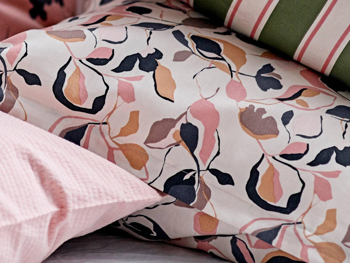 BETTWÄSCHE Abstract beige 135/200 cm Bio-Baumwolle - Rosa, Textil (135/200cm) - Södahl