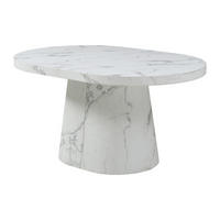 ESSTISCH ausziehbar - 6 bis +12 Personen - MDF - Marmor-Optik Weiß - CLOEVA - Weiß, Holz (300/100/76cm) - Vente-Unique