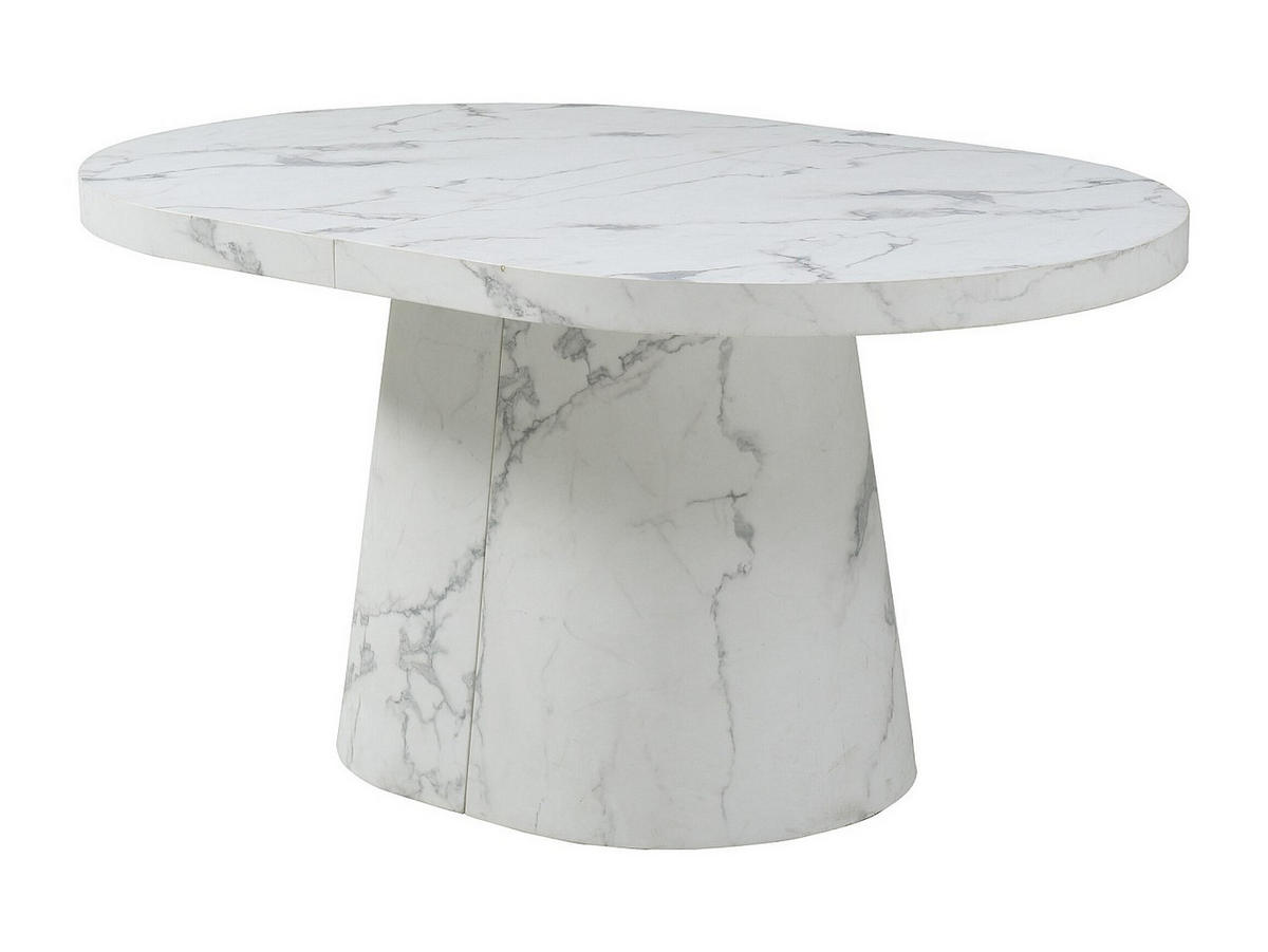 ESSTISCH ausziehbar - 6 bis +12 Personen - MDF - Marmor-Optik Weiß - CLOEVA - Weiß, Holz (300/100/76cm) - Vente-Unique