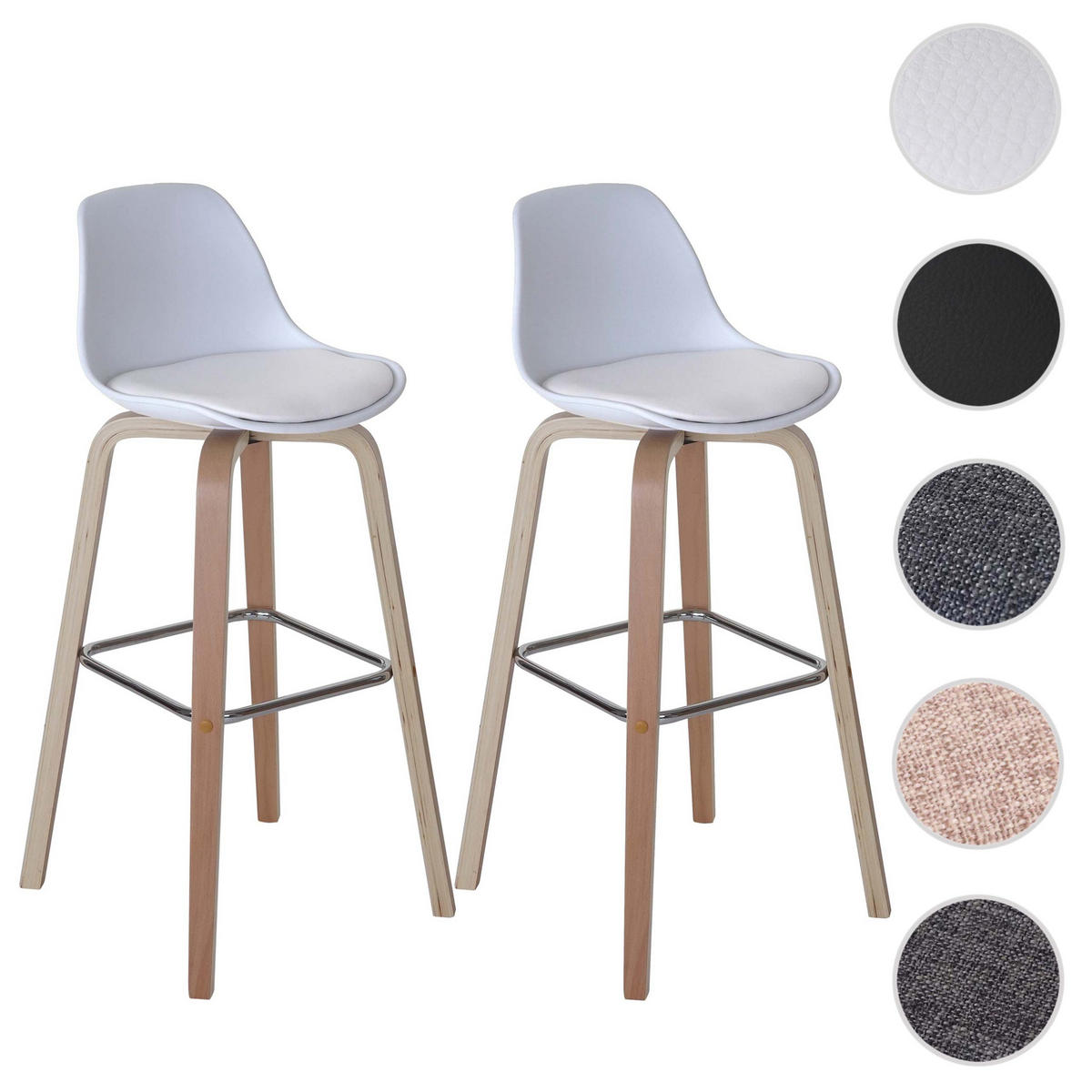 BARHOCKER Weißeiche Dekor 2er-Set - Silbereichenfarben, Textil (44/97/45cm) - MCW