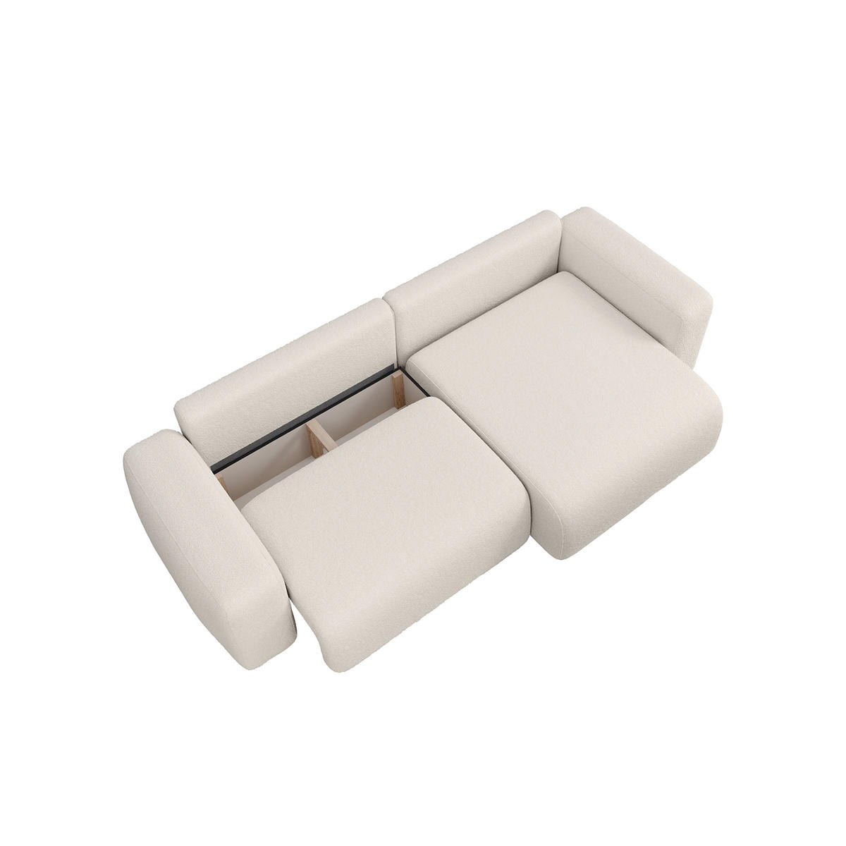 ECKSOFA TALW L MINI mit Schlaffunktion, Weiß - Weiß, Textil (257/148cm) - Fedve