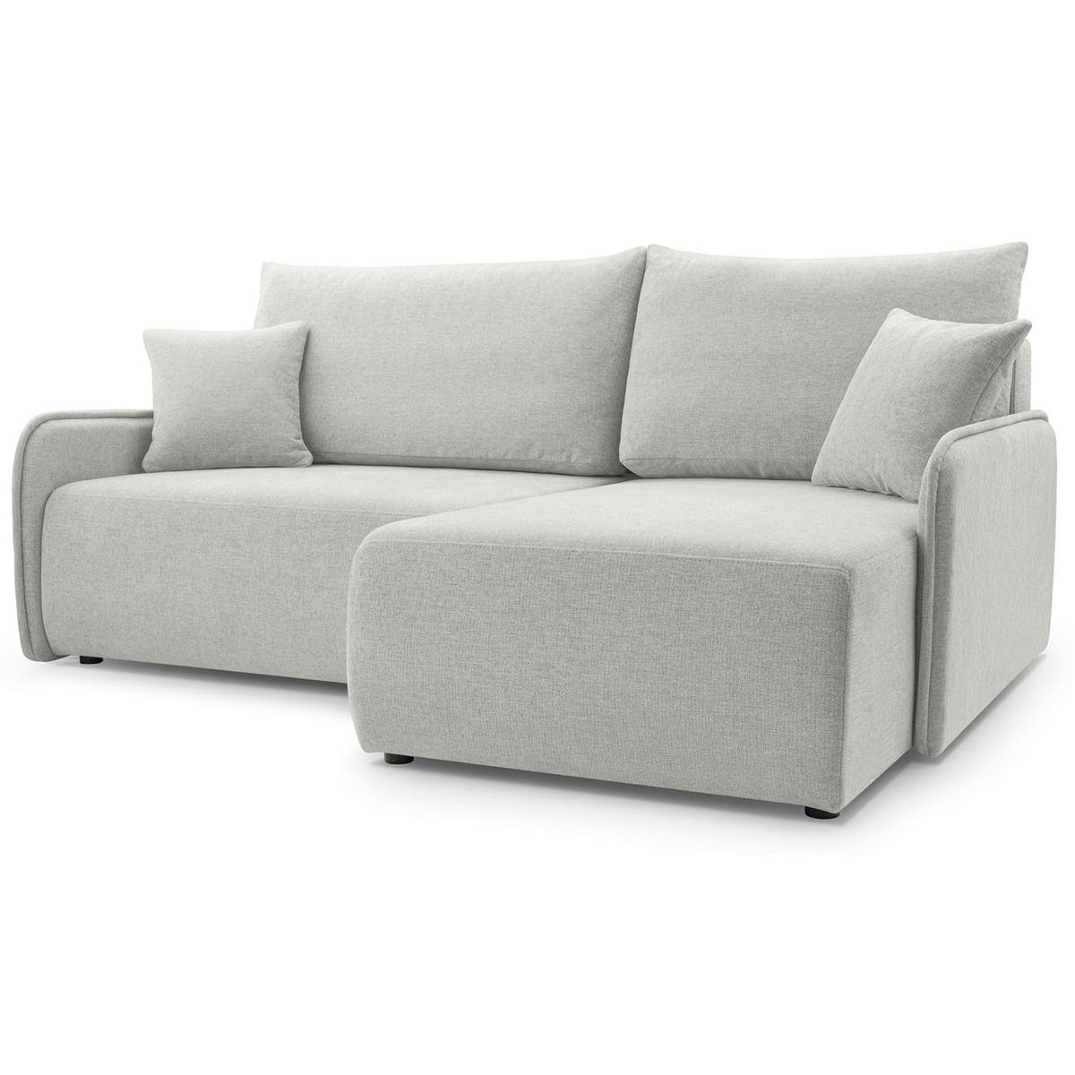 ECKSOFA Netarro, Graubeige Chenille, rechtsseitig - Taupe/Schwarz, Kunststoff/Textil (147/198cm) - Selsey