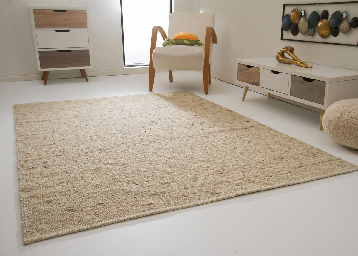 HANDWEBETEPPICH 170/230 cm Leutasch - Beige, Naturmaterialien (170/230cm) - Steffensmeier